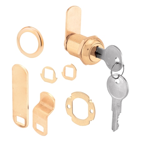 Prime-Line 7/8-in Brass Die-Cast Drawer and Cabinet Lock U 9944